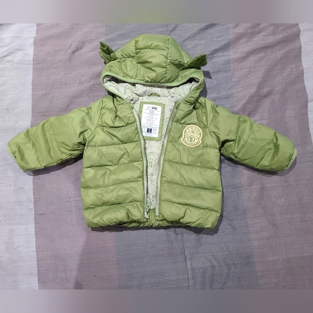 Star Wars Grogu baby winter jacket with ears on hood